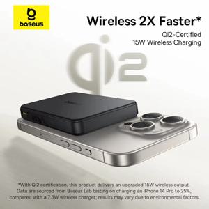 Baseus 마그네틱 보조배터리 고속 충전 보조베터리 Qi2 무선 충전, 아이폰 16 용 휴대용 외장 배터리 충전기, 10000mah Qi2 Magsafe Power Bank 10000mah 고속 충전 파워뱅크 마그네틱 무선 충전 휴대용 외장 배터리 충전기 iPhone 16 삼성 S25