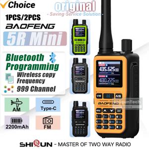 바오펑 UV 5R 미니 무전기 듀얼 워치 듀얼 PTT 블루투스 프로그래밍 타입C 잭 4가지 색상 캠핑 햄 라디오 업그레이드 5R