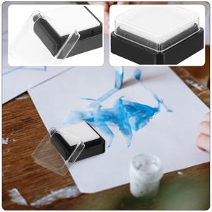 15pcs DIY 잉크 패드 3x3CM 교실 사무실 공예를위한 빈 스탬프 스폰지 지문 진흙 스탬프 Handprint Thumbprint