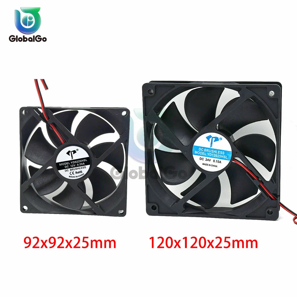 5V 12V 24V 48V 90mm 120mm 9225 12025 슬리브/볼 냉각 팬 FG PWM USB 2PIN 3PIN 4PIN DC 쿨러 팬(PC 컴퓨터 케이스용)