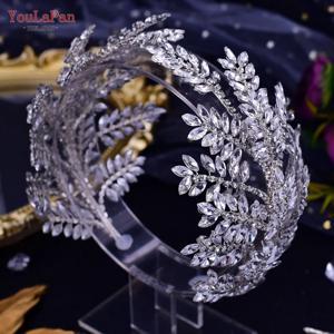 TOPQUEEN HP418 패션 신부 머리띠 크리스탈 모자를 쓰고 있죠 여성 헤어 액세서리 라인 석 신부 크라운 결혼식 미인 대회 머리 장식