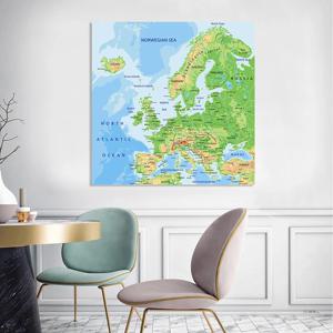 90*90cm 유럽 Orographic지도 부직포 캔버스 회화 Unframed 포스터 벽 아트 인쇄 홈 인테리어 학교 용품