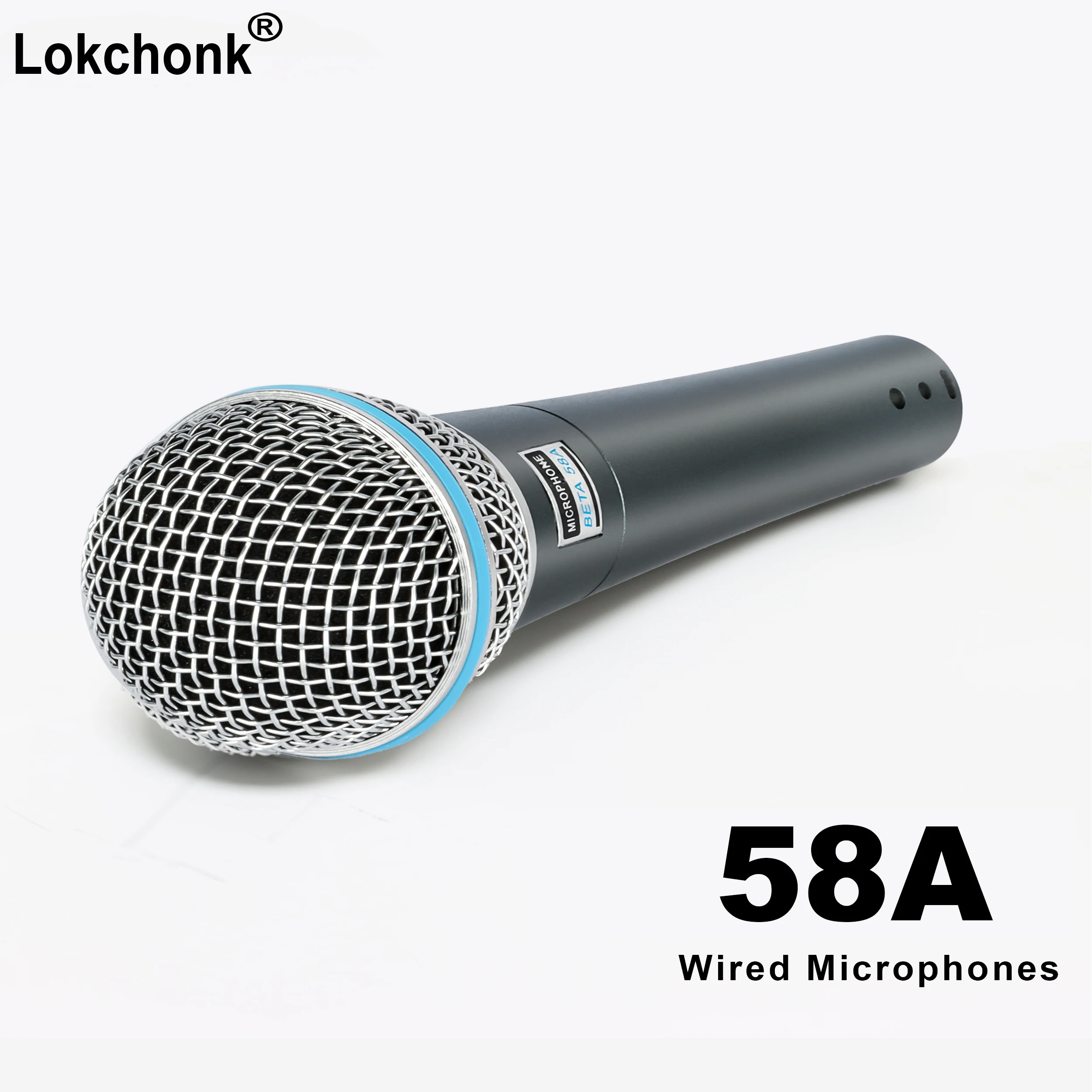 METAL 58A 무대 노래용 슈퍼 카디오이드 다이나믹 마이크 가라오케 BBOX 녹음 보컬용 전문 유선 마이크