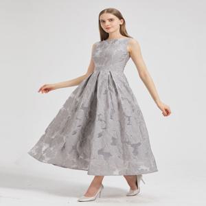 여성 2024 새로운 패션 Organza 꽃 자수 우아한 긴 드레스 여름 민소매 드레스 레이디 휴일 저녁 댄스 파티 Vestido