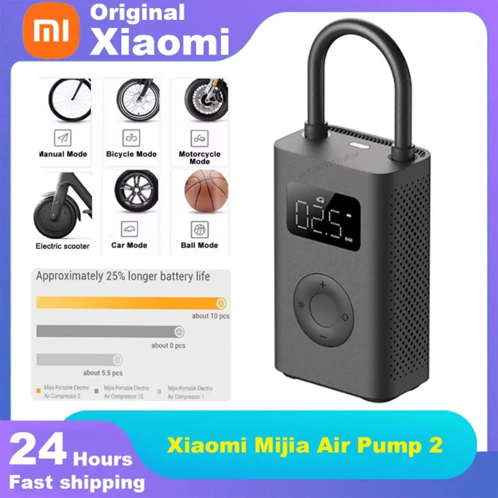 Xiaomi Mijia 공기 펌프 2D 미니 휴대용 전기 공기 압축기 보물 150PSI Type-C LED Multitool Xiaomi 팽창기