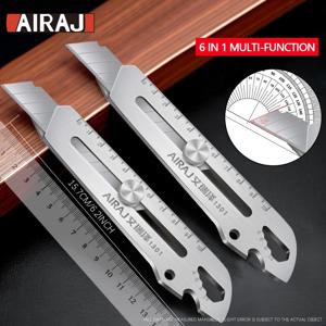 AIRAJ 다기능 다용도 나이프, 개폐식 날카로운 절단, 헤비 듀티 스틸 브레이크 블레이드, 종이 절단, 산업 등급 수동 도구