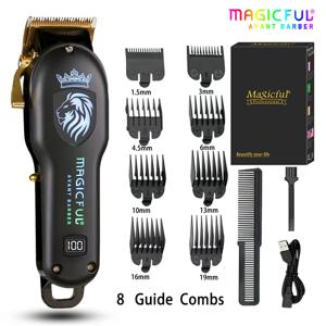 MAGICFUL 새로운 전문 머리 깎기 남성용 충전식 전기 트리머 수염 어린이 이발사 절단기 이발 기계
