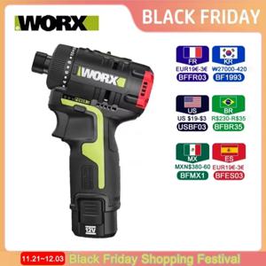 WORX 브러시리스 드라이버 전기 기계식 드릴, 리튬 배터리 스크루 드라이버, 다기능 임팩트 스크루 드라이버 도구 세트, 12V, WU129