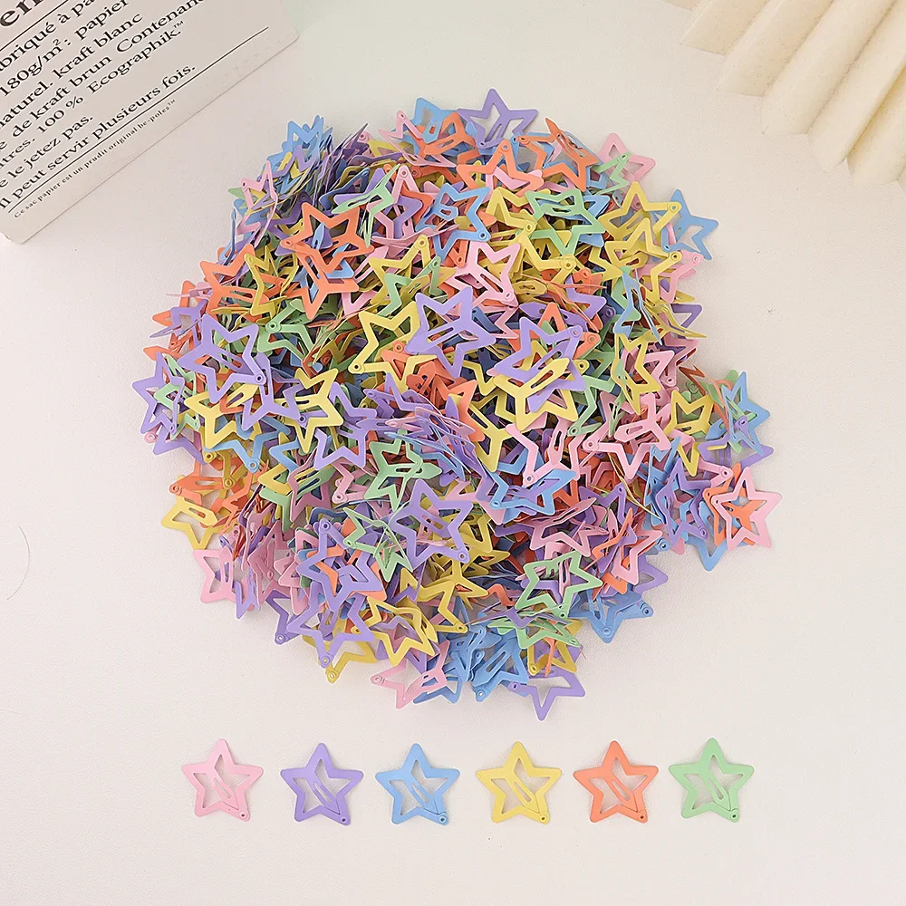 20/40Pcs 여자를위한 다채로운 스타 BB 헤어 클립 어린이 사랑스러운 머리 장식 머리핀 ​​바레트 머리 장식 어린이 헤어 액세서리