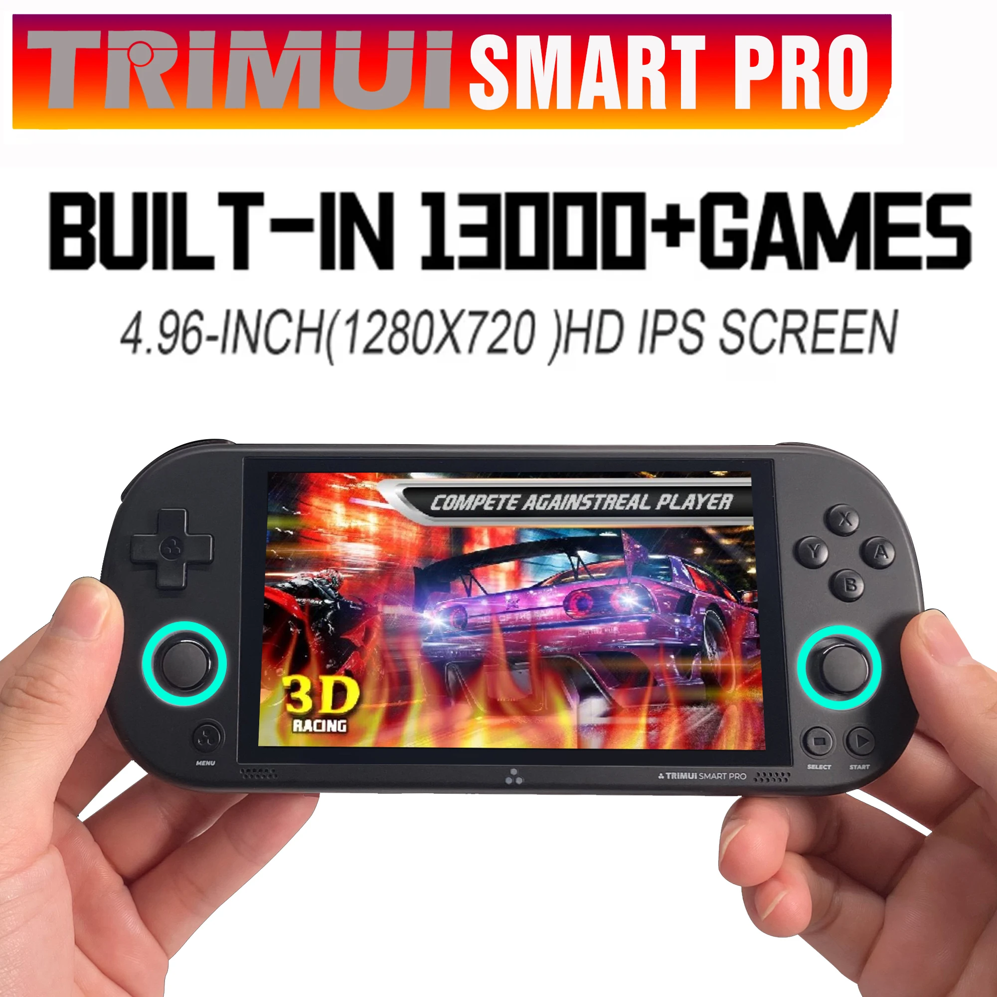 Trimui Smart Pro 휴대용 게임 콘솔 4.96''IPS 스크린 Linux 시스템 조이스틱 RGB 조명 Smartpro 레트로 비디오 게임 플레이어 선물