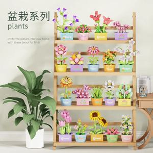 꽃다발 꽃 미니 Diy 빌딩 블록 어린이를위한 장난감 성인을위한 벽돌 블록 생성자 마이크로 벽돌 건설 세트 선물