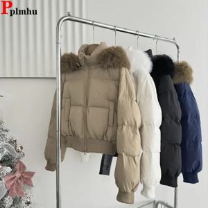 모조 칼라 후드 짧은 코튼 코트, 두꺼운 따뜻한 상의, 캐주얼 파카, 겨울 한국 여성 재킷, 신상 패션