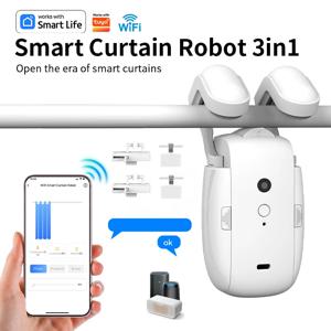 스마트 Wi-Fi 커튼 컨트롤러 1/2pc 설치 필요 없음 로마 막대와 호환되는 타이머 및 광 센서로 앱 제어