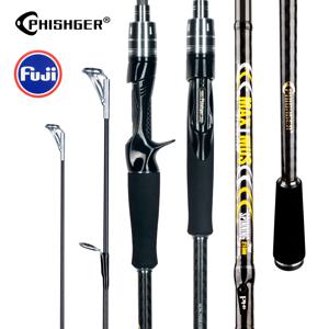 PHISHGER MAXIMUS 여행자 스피닝 베이트캐스팅 루어 낚싯대 1.65m~3.0m 후지 가이드 30T 탄소 초경량 고속 L/ML/M 3-35g
