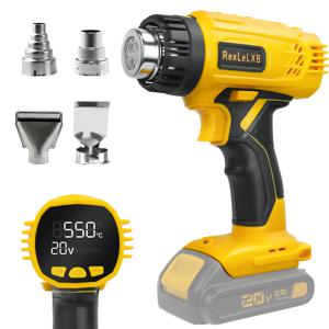 Dewalt 20v 배터리 122용 무선 히트건 ℉   1022년까지 ℉   수축 랩용 노즐 4개가 포함된 고속 가열 열풍총(배터리 없음)