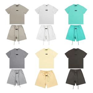 트렌디 브랜드 남성 여성 T 셔츠 반바지 세트 가든 컬렉션 새로운 Colorway 솔리드 ​​T 셔츠 여름 Drawstring 반바지 티셔츠 세트