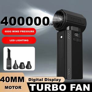 400000RPM 강력한 제트 팬 600g 풍압 40mm 브러시리스 모터 폭력 팬 60 메터/초 풍속 가정용 압축 공기 먼지 떨이