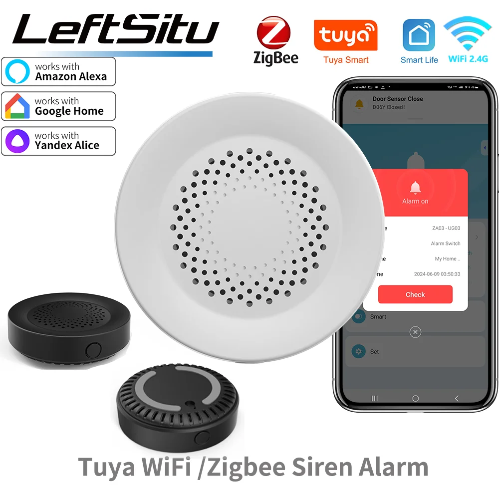 투야 지그비 스마트 사이렌 알람 (100dB 스피커 탑재, 투야 스마트 라이프, 구글 홈, 얀덱스 앨리스, 알렉사 호환)