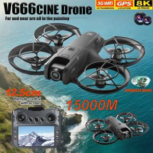 NEW V666 미니 RC 드론 8K HD 카메라 6축 자이로 헤드리스 모드 360 플립 쿼드콥터 어린이 장난감 야외 비행에 적합한 선물