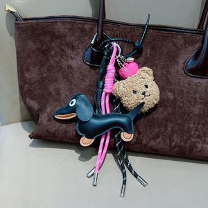 빈티지 땋은 밧줄 키 체인 펜던트 Maillard 색상 귀여운 소시지 개 가방 액세서리 고급 크리 에이 티브 새로운 디자인