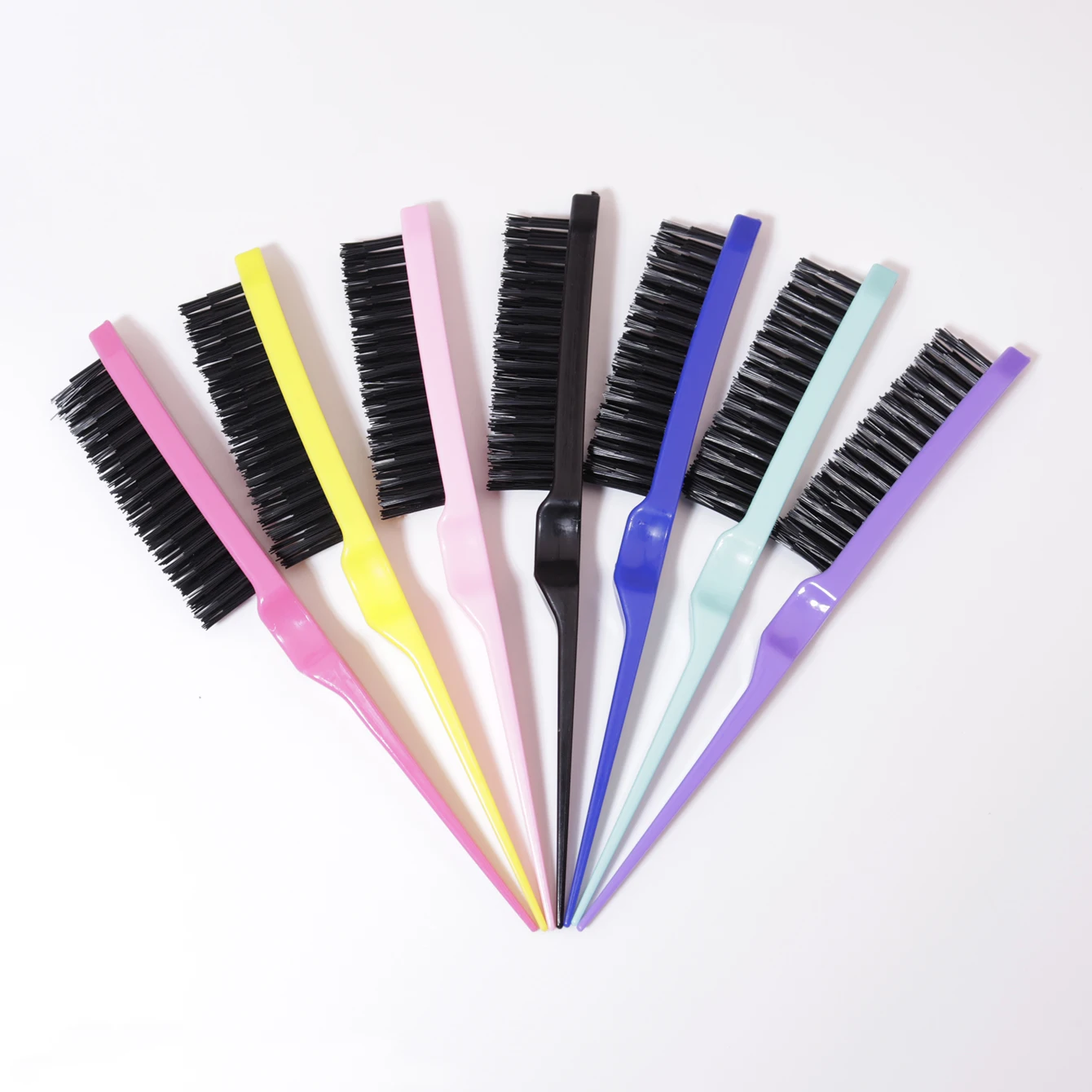 1/7Pcs 쥐 꼬리 브러시, 뒷빗질, 뿌리 볼륨화 및 두피 마사지, 헤어 스타일링 도구, 실제 머리 가발 전용