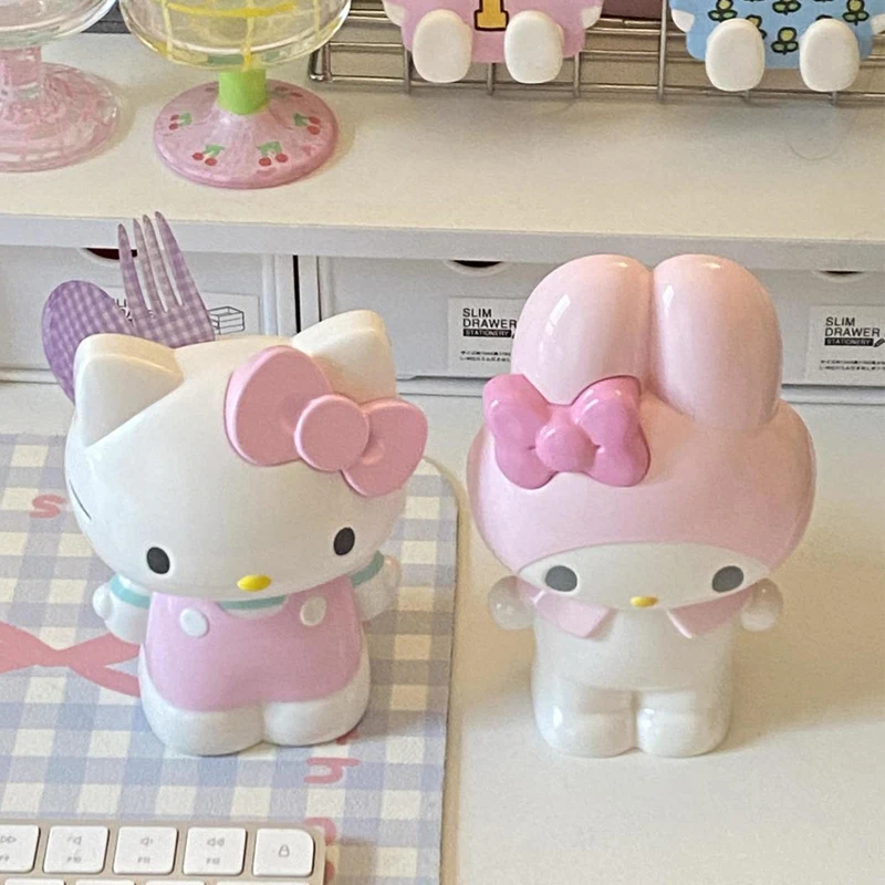 1pc 귀여운 만화 헬로 키티 펜 컨테이너 학생 편지지 귀여운 패션 내 멜로디 데스크탑 스토리지 펜 상자 소녀 장식 선물