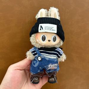 Labubu V1 V2 아이돌 인형 귀여운 장식 마카롱 의류 선물 세트 액세서리에 대한 17cm 귀여운 인형 의류