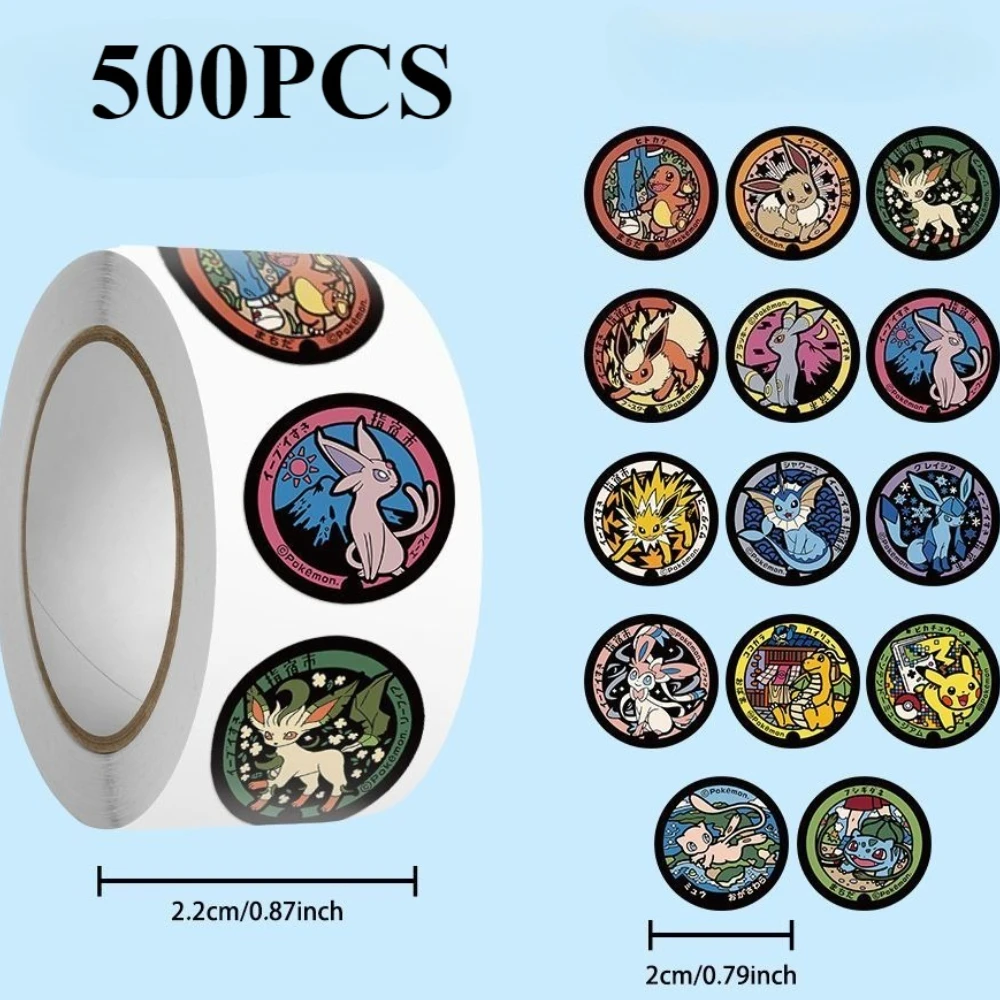 500/1000PCS 포켓몬 피카추 롤 스티커 만화 스크랩북 전화 선물 생활 방수 커피 전화 편지지 수하물 데칼