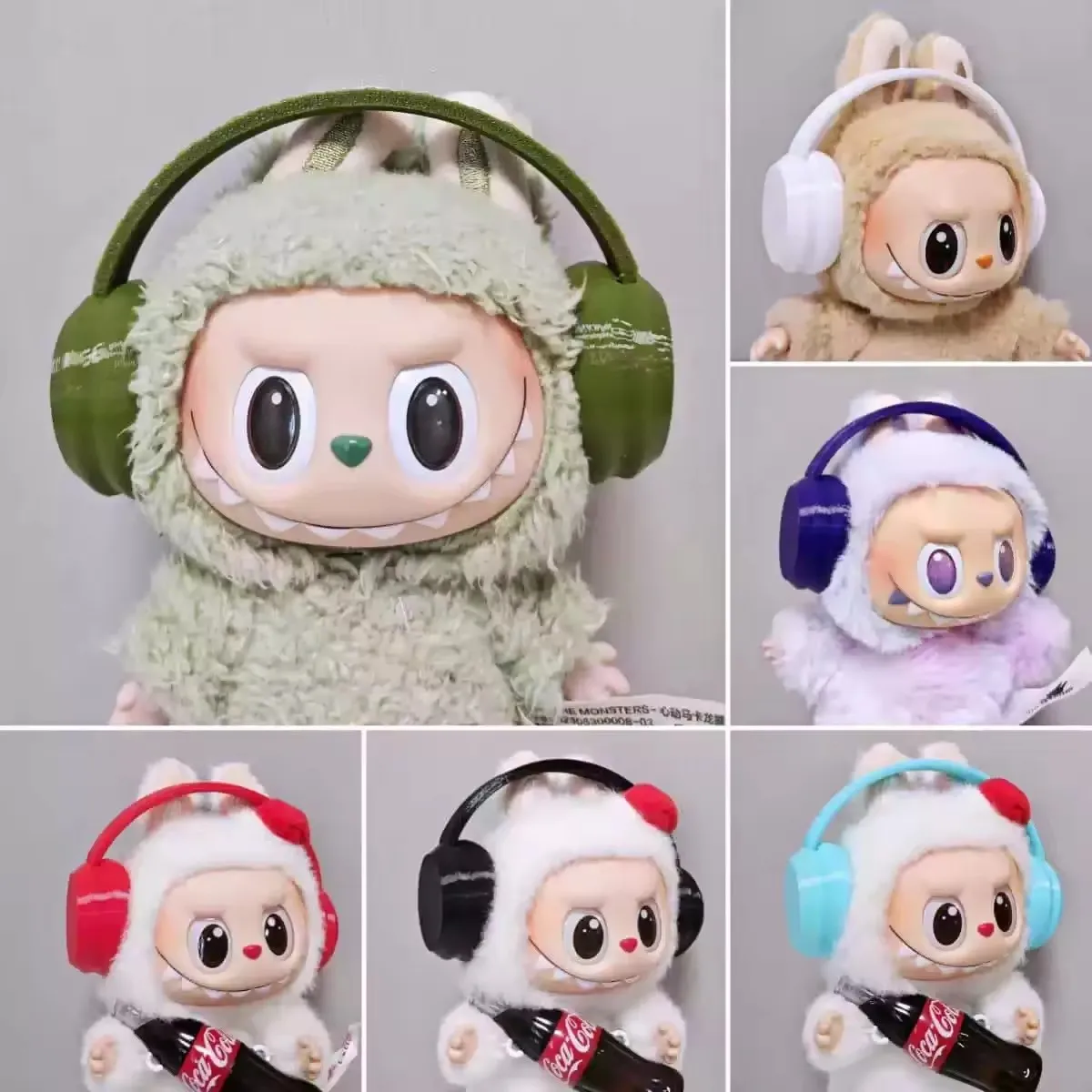 라부부 17cm 마카롱 컬러 코튼 인형 이어폰 액세서리 10cm 패션 이어폰 귀여운 인형 이어폰