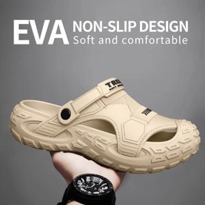 여름용 남성용 EVA 샌들, 아웃도어용 두껍고 부드러운 밑창, 캐주얼 스포츠용 비치 슈즈, 천공 신발