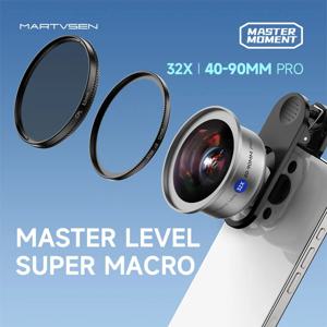 MARTVSEN 휴대폰 HD 마스터 매크로 렌즈 프로, 아이폰 15, 14, 13, 12, 11, 8, 7, X, XR, 삼성 샤오미 화웨이용, 17mm 스레드 마운트, 금속 바디