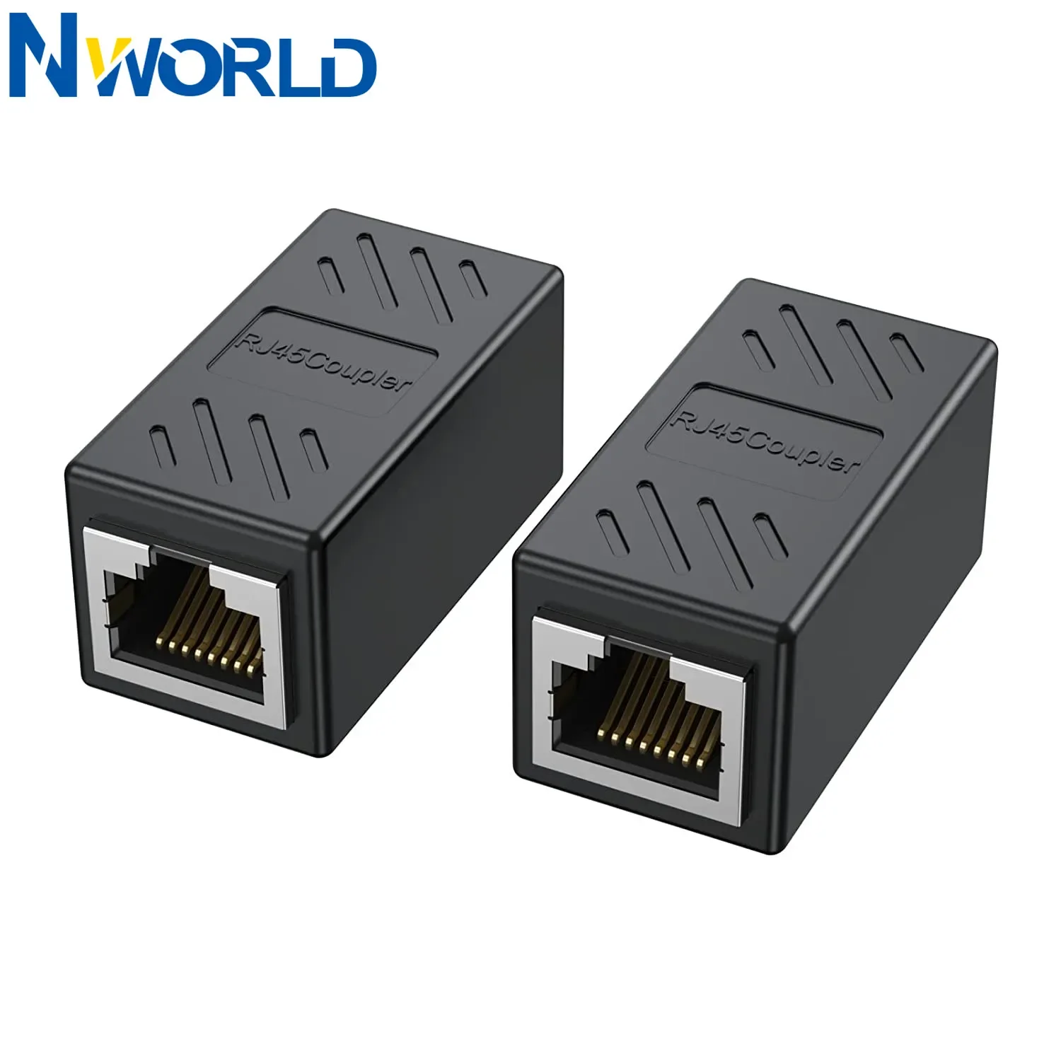 2Pcs RJ45 커넥터 커플러 이더넷 케이블 LAN 인라인 Cat7/Cat6/Cat5e 이더넷 케이블 연장 어댑터 암 커플러 검정색