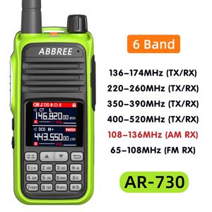 ABBREE AR-730 워키 토키 256CH 멀티 밴드 NOAA VOX 무선 복사 주파수 USB Type-C 충전 컬러 경찰 스캐너 항공