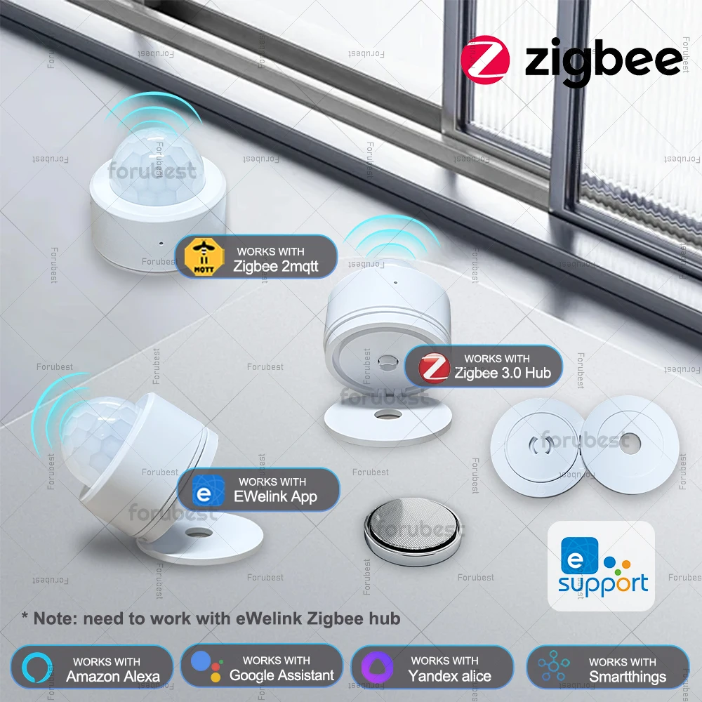 Zigbee PIR 모션 센서 스마트 인체 운동 무선 적외선 감지기 Alexa Google Ewelink 용 홈 보안 보호