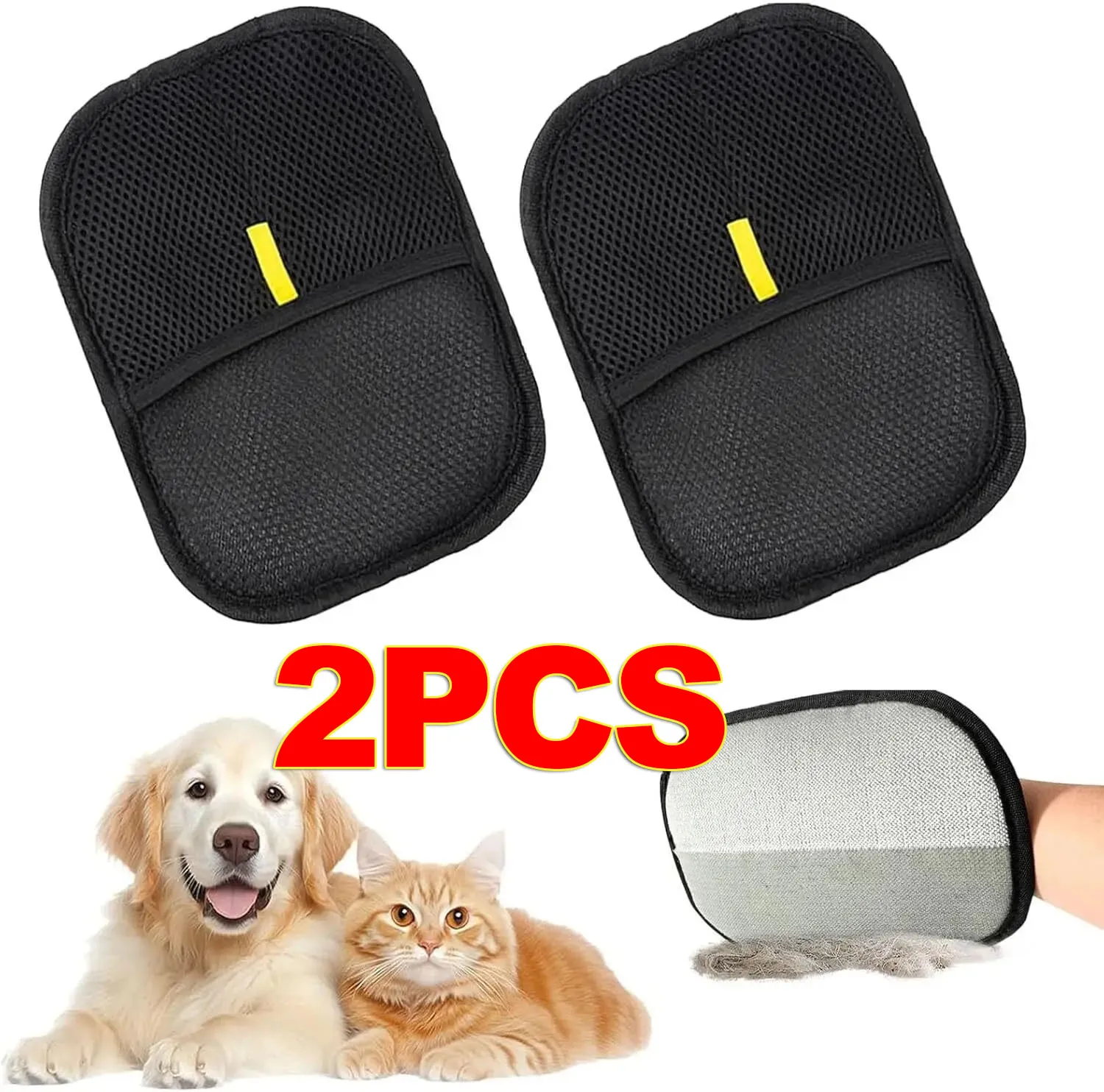1/2PCS 애완 동물 헤어 리무버 장갑 양면 모피 장갑 고양이 개 모피 자석 장갑 세척 Deshedding 청소 카펫 소파