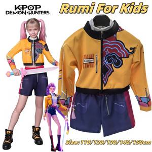 K-Pop Rumi Zoey Mira 악마 헌터 코스프레 의상 소녀 할로윈 무대 3D 인쇄 패턴 역할 놀이 옷