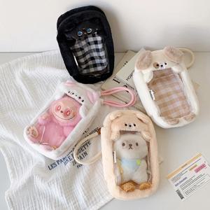 INS 스타일 귀여운 만화 강아지 고양이 모양 휴대용 장난감 가방 소녀용 펜던트 바 만화 배낭 학생 외출용 디스플레이 가방