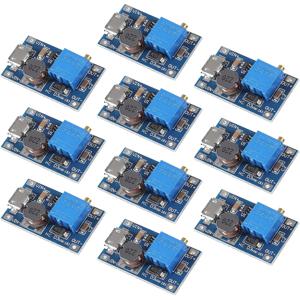 10pcs MT3608 조정 가능한 스텝 업 모듈 전압 레귤레이터 마이크로 USB Type-c 플러그 2V-24V ~ 5V-28V 2A 스텝 업 DC-DC 부스트 컨버터