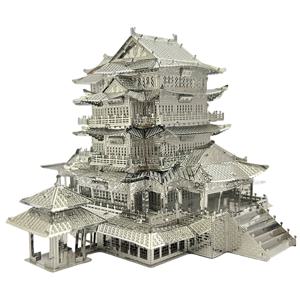 Tengwang Pavilion 성인을위한 3D 금속 퍼즐 DIY Mecha 모델 키트 블록 전투기 모델 키트 두뇌 티저 퍼즐 Fidget Toys