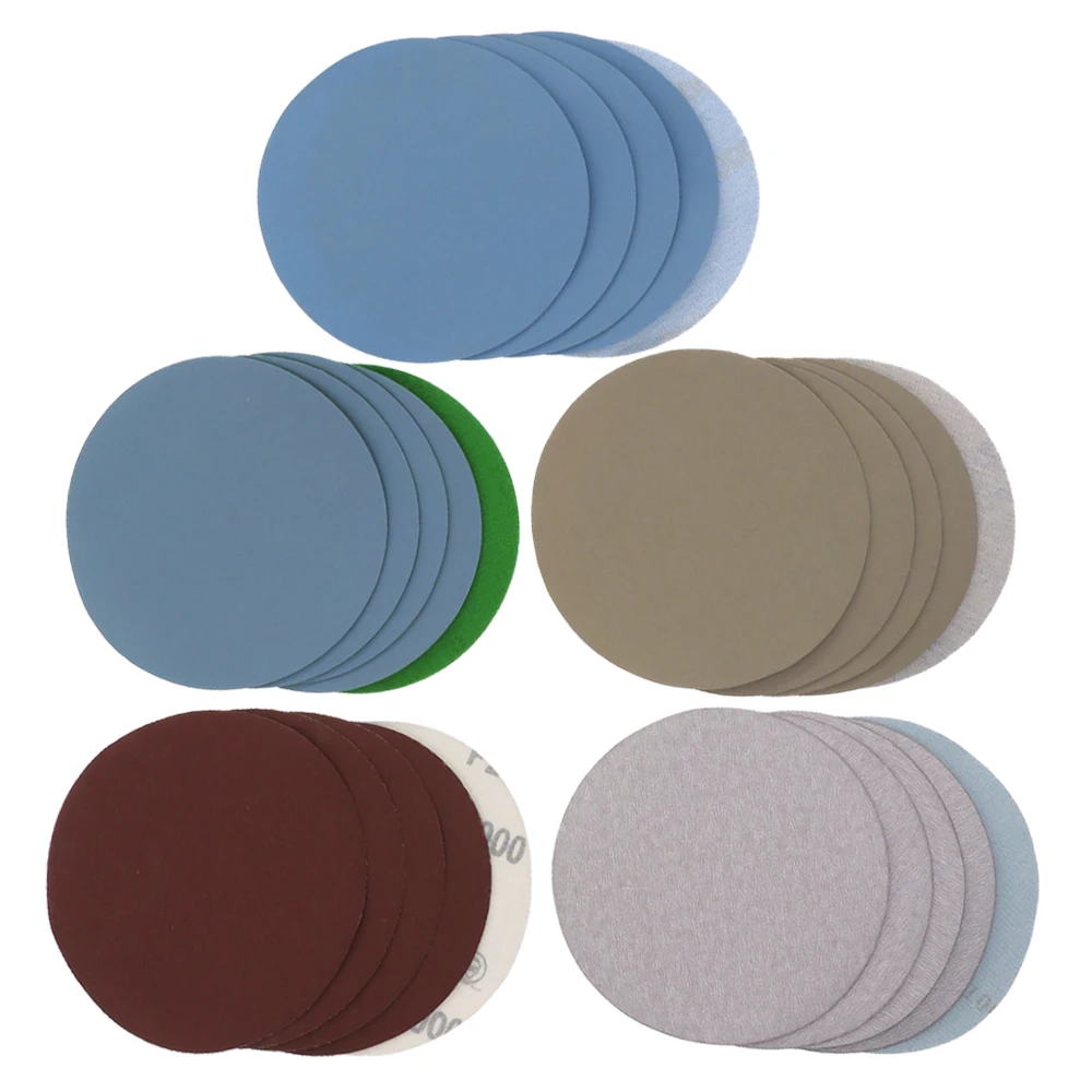 25 PCS 6 인치 샌드페이퍼 습식 건식 샌딩 디스크 150mm 후크 및 루프 1000 /2000 /3000/4000 그라인더 샌딩 연마 용 5000 그릿