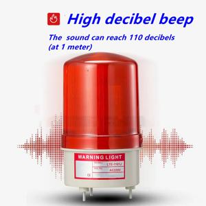 DC 12V 24V 48V LED-1101J 빨간색 노란색 녹색 파란색 경고등 램프 사이렌 소리 및 회전 산업 경고 부저 포함