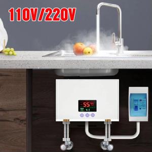 110V 220V 인스턴트 온수기 주방 욕실 벽 마운트 전기 온수기 원격 제어와 LCD 온도 디스플레이