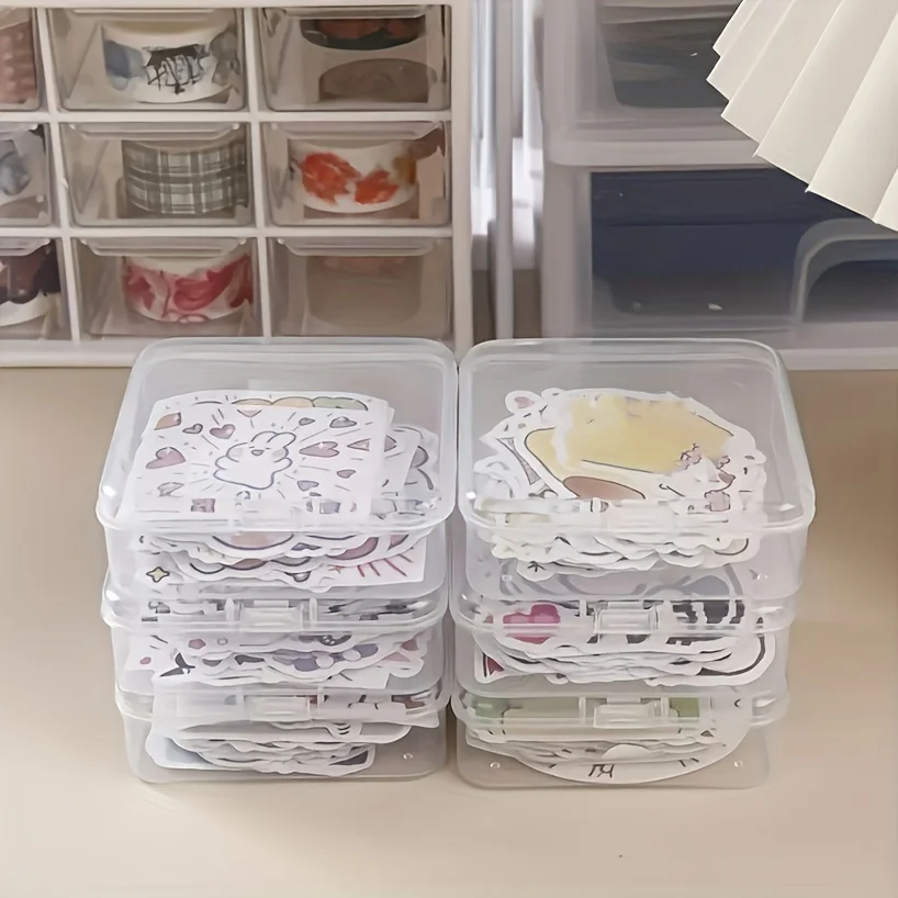 MOHAMM 5/10pcs 보관 상자 플라스틱 보관 상자 정렬 그리드 와인 더 전원 코드 데스크탑 주최자 스티커 보관 상자