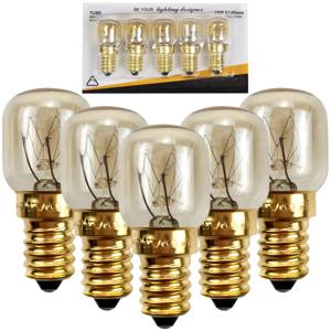5pcs 220V E14 300 학위 고온 방지 전자 레인지 전구 쿠커 조명 전구 15W 25W 골드 실버