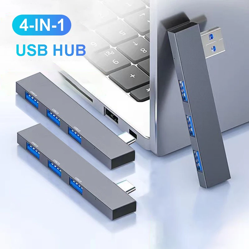 USB C 허브 3.0 유형 C 3.1 Xiaomi Lenovo Macbook Pro 13 15 Air Pro 컴퓨터 액세서리 용 4 포트 멀티 USB 분배기 OTG 어댑터