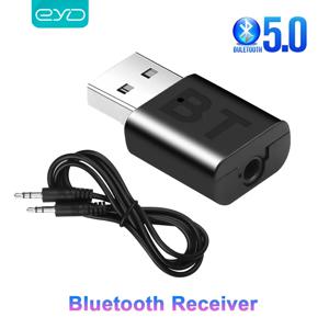 EYD USB 블루투스 5.0 리시버 무선 블루투스 어댑터, 3.5mm AUX 잭, PC 자동차 음악 스테레오 오디오 어댑터, TV 헤드폰용