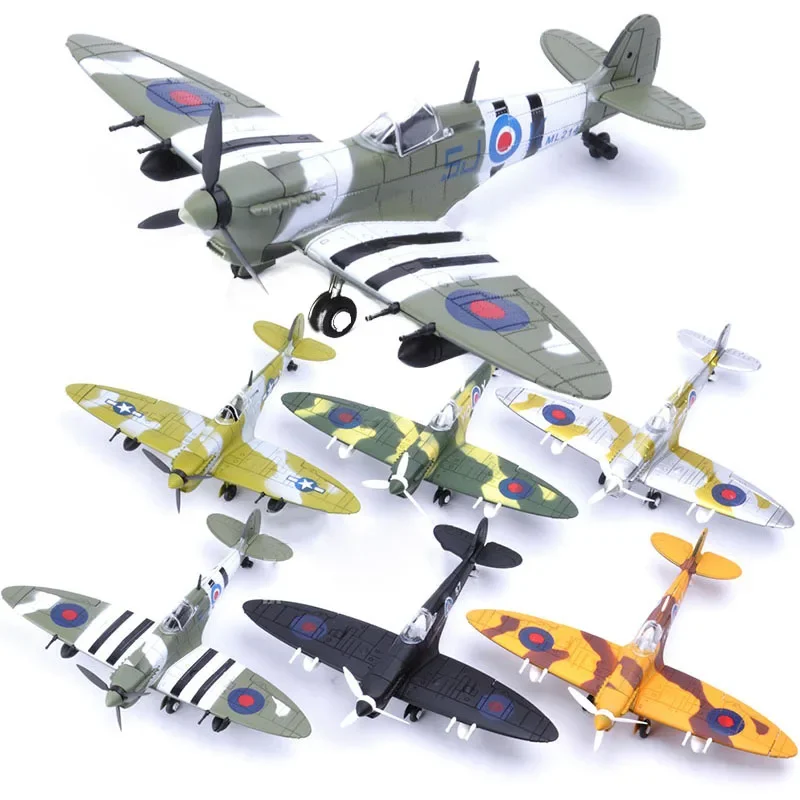 22cm 4D Diy 장난감 전투기 조립 블록 빌딩 모델 비행기 군사 모델 무기 WW2 독일 BF109 영국 허리케인 전투기