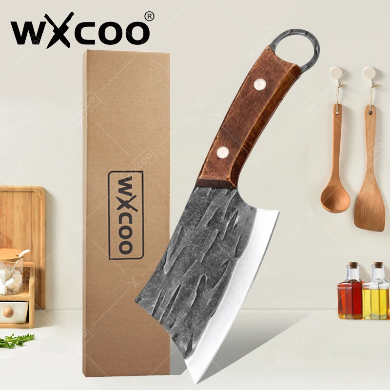 WXCOO Boning Knife 스테인레스 스틸 수제 단조 칼 Chopper 과일 필러 고기 Cleaver Chef Cooking Kitchen Knives BBQ Tool