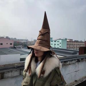 애니메이션 영화 마녀 마법사 모자 포터 정렬 모자 가죽 할로윈 파티 소품 드레스 모자 남자 코스프레 의상 액세서리