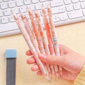 0.5mm 꿀 복숭아 귀여운 프레스 자동 기계 연필 학교 사무용품 학생 문구 선물 리필